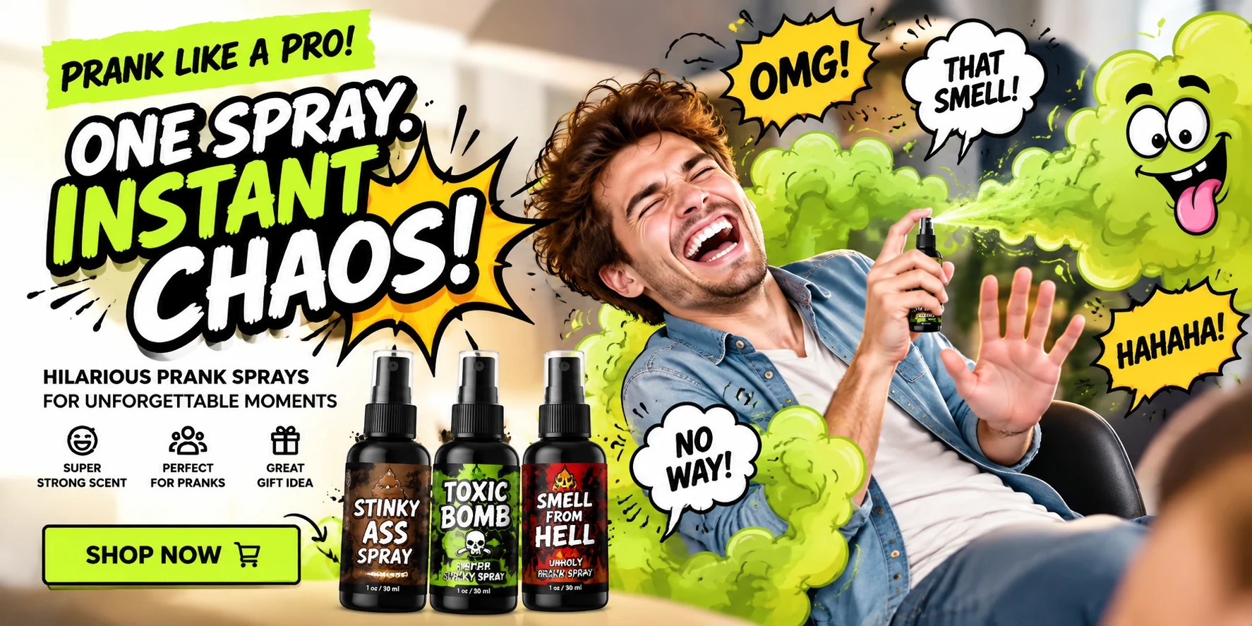StinkSnap prank spray artwork